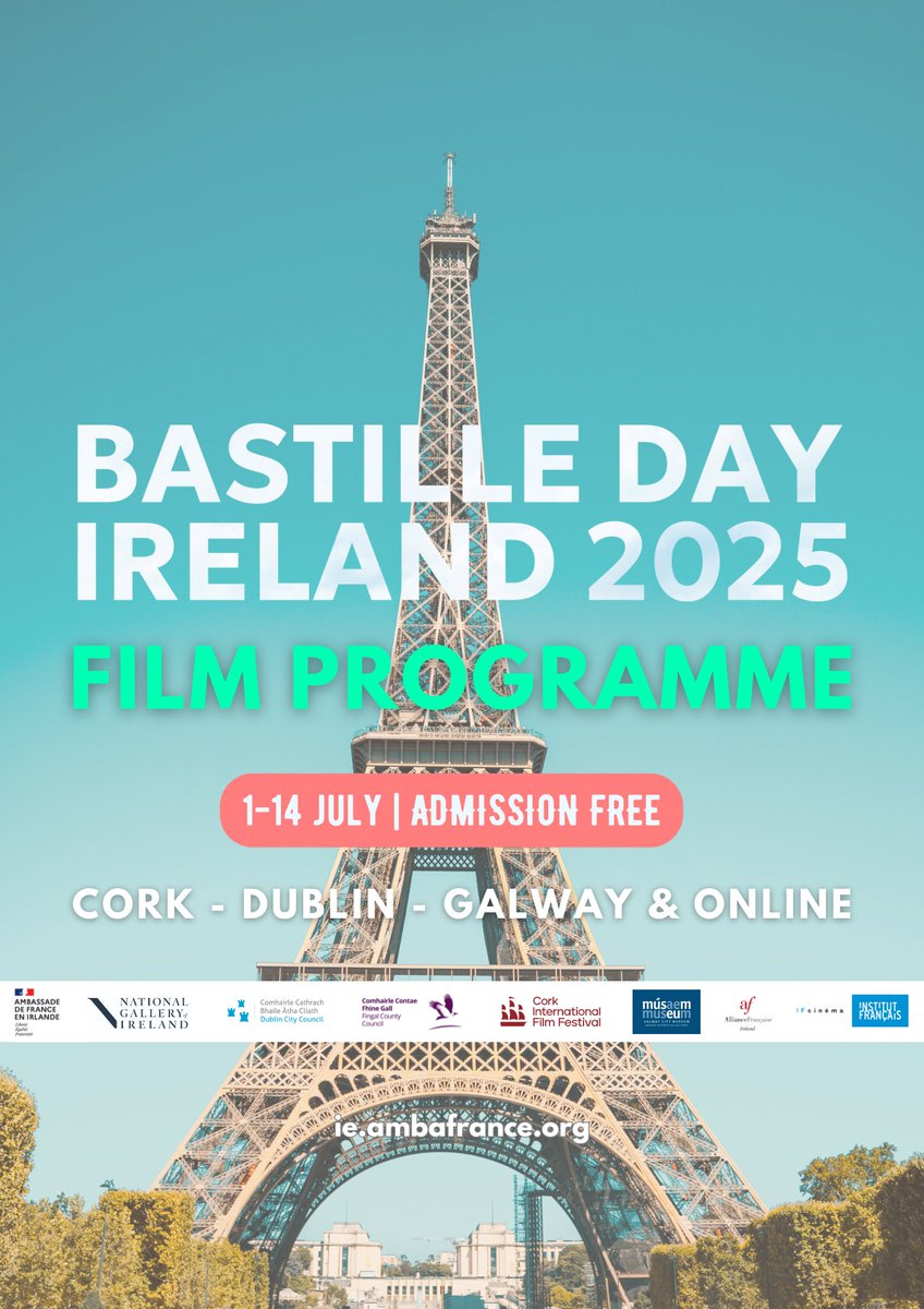 France in Ireland 🇫🇷 🇪🇺 (@franceinireland) on Twitter photo 🎬 The #BastilleDay Ireland Film Programme is live!
1–14 July: Experience French cinema, language & culture with #free film screenings in #Cork, #Dublin, #Galway & #online 🇫🇷🇮🇪
Presented with <a href="/NGIreland/">National Gallery of Ireland</a> <a href="/CorkFilmFest/">Cork International Film Festival</a> <a href="/dubcilib/">Dublin City Libraries</a> <a href="/GalwayMuseum/">Galway City Museum</a> <a href="/fingalarts/">Fingal Arts</a>
👉tinyurl.com/43j5rn74 🎬 The #BastilleDay Ireland Film Programme is live!
1–14 July: Experience French cinema, language & culture with #free film screenings in #Cork, #Dublin, #Galway & #online 🇫🇷🇮🇪
Presented with <a href="/NGIreland/">National Gallery of Ireland</a> <a href="/CorkFilmFest/">Cork International Film Festival</a> <a href="/dubcilib/">Dublin City Libraries</a> <a href="/GalwayMuseum/">Galway City Museum</a> <a href="/fingalarts/">Fingal Arts</a>
👉tinyurl.com/43j5rn74