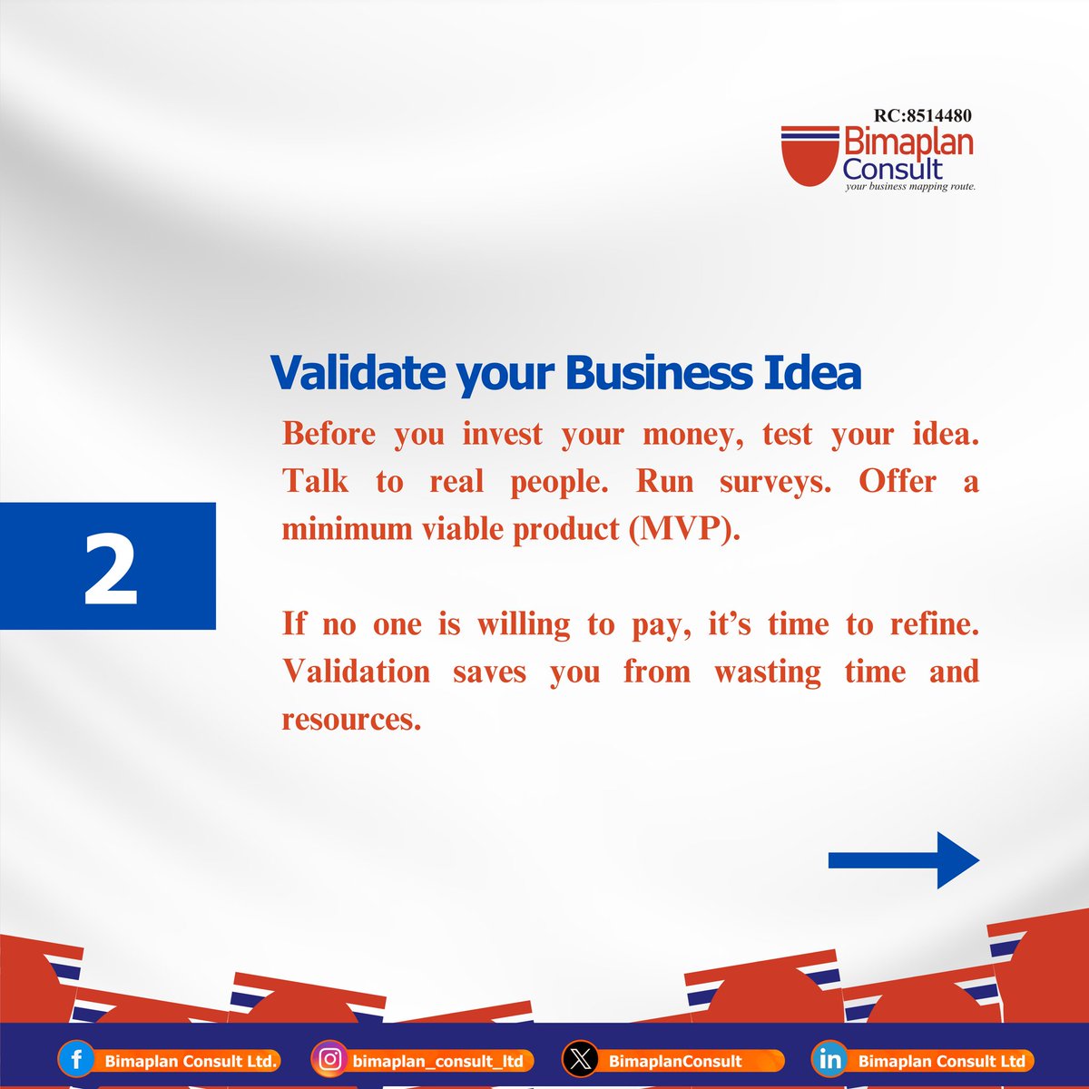 BimaplanConsult's tweet photo. Thinking of starting a successful business in Nigeria?

Here’s the truth: A great idea isn’t enough.
Without structure, strategy, and support—your dream might remain just that… a dream.

#StartSmart #BimaplanConsult #Bimaplan #business #BusinessGrowth #entrepreneurs #Marketing https://t.co/X7Y9U5yEiq