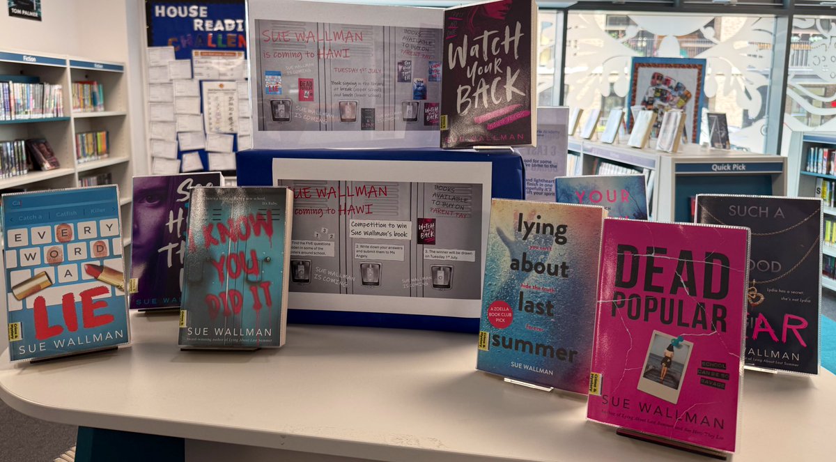 Only one week to go until Sue Wallman visits our school! Exciting news: all her fantastic books are available in the library! Get ready to dive into her incredible thrillers!