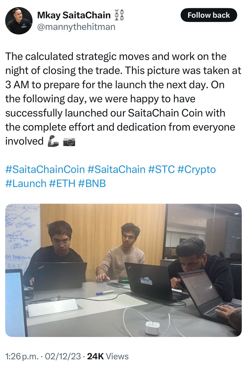 Jesús Sky Walker (@skywalker64007) on Twitter photo <a href="/rrahulparekh/">Rrahul Parekh</a>: 😅😅😅 "no blueprints", also Rrahul on the launch of SaitaChain with Manny 😅😅😅. Building from 0 😅. These guys are straight up liars.
He worked for the "Exchange with 200 people" Manny bought, he was working on Saitama Kingdom 😅😅😅, he has been part of <a href="/rrahulparekh/">Rrahul Parekh</a>: 😅😅😅 "no blueprints", also Rrahul on the launch of SaitaChain with Manny 😅😅😅. Building from 0 😅. These guys are straight up liars.
He worked for the "Exchange with 200 people" Manny bought, he was working on Saitama Kingdom 😅😅😅, he has been part of