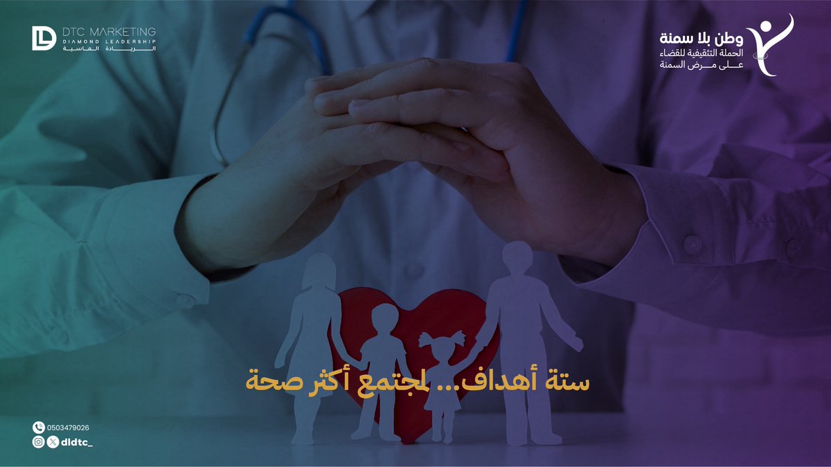 تهدف حملة #وطن_بلا_سمنة إلى:
 📌 رفع وعي المجتمع بمخاطر السمنة
 📌 تسهيل الوصول للفحص الوقائي والتقييم الصحي
 📌 تعزيز التحول السلوكي نحو نمط حياة صحي
 📌 تقليل معدلات السمنة المفرطة بالمملكة
 📌 تحفيز العمل التطوعي في القطاع الصحي
 📌 إنشاء قاعدة بيانات دقيقة لمعدلات