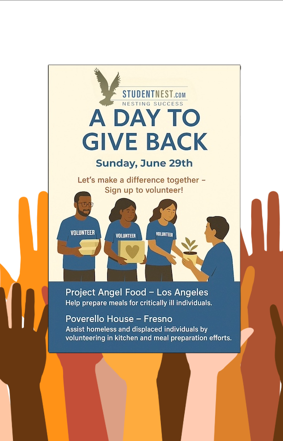 StudentNest's tweet image. Making an impact beyond the classroom. 💙
We’re proud to serve our communities on June 29th.
#StudentNest #CommunityService #DayToGiveBack #LosAngeles #Fresno #VolunteerPower