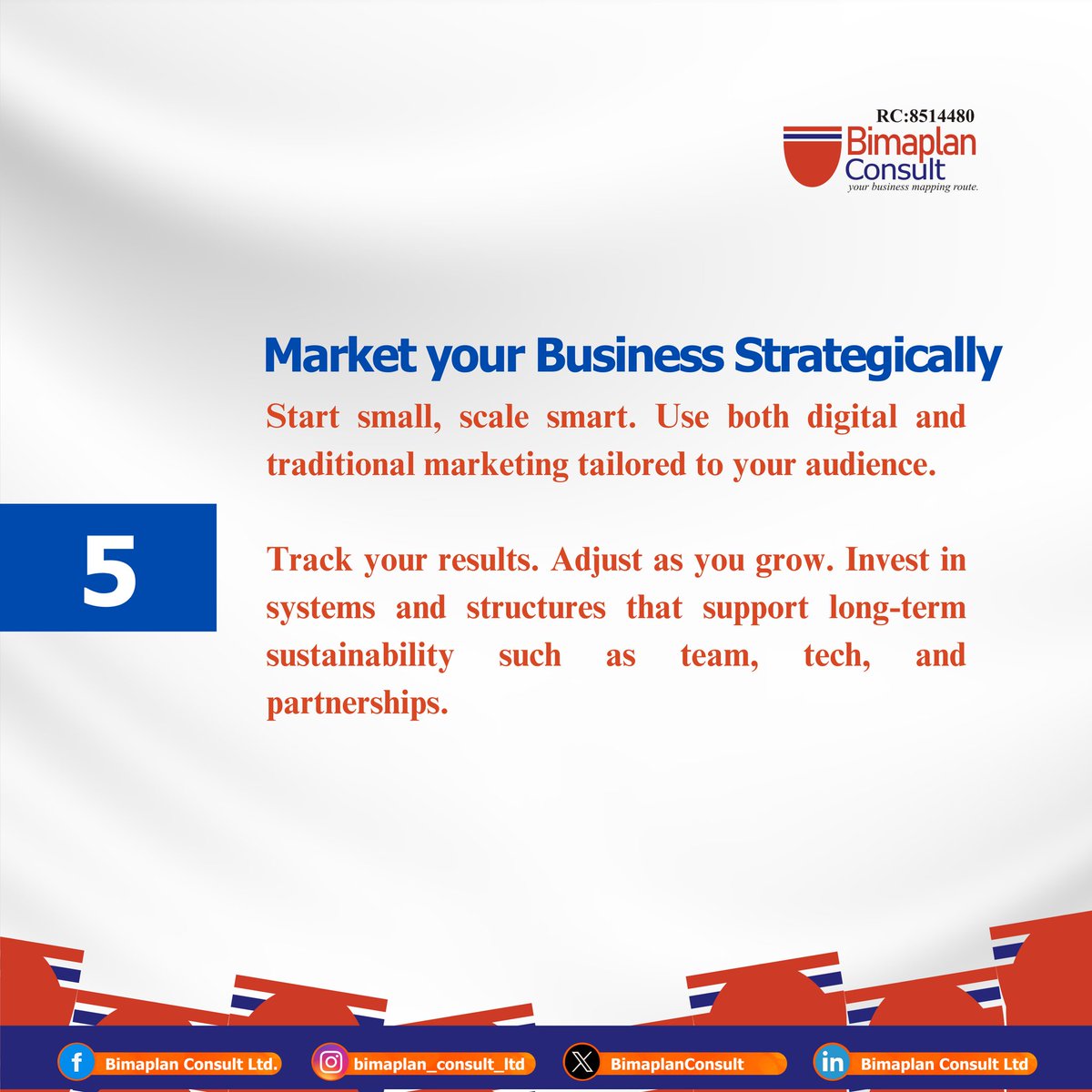 BimaplanConsult's tweet photo. 2/2

At Bimaplan Consult Ltd., we don’t just register your business—we help you build it right from Day 1.

📩 Send us a message now and take your first step from hustle to LEGIT business.

#business #Marketing #startups #bimaplan #BusinessGrowth https://t.co/AstpIVFNGS