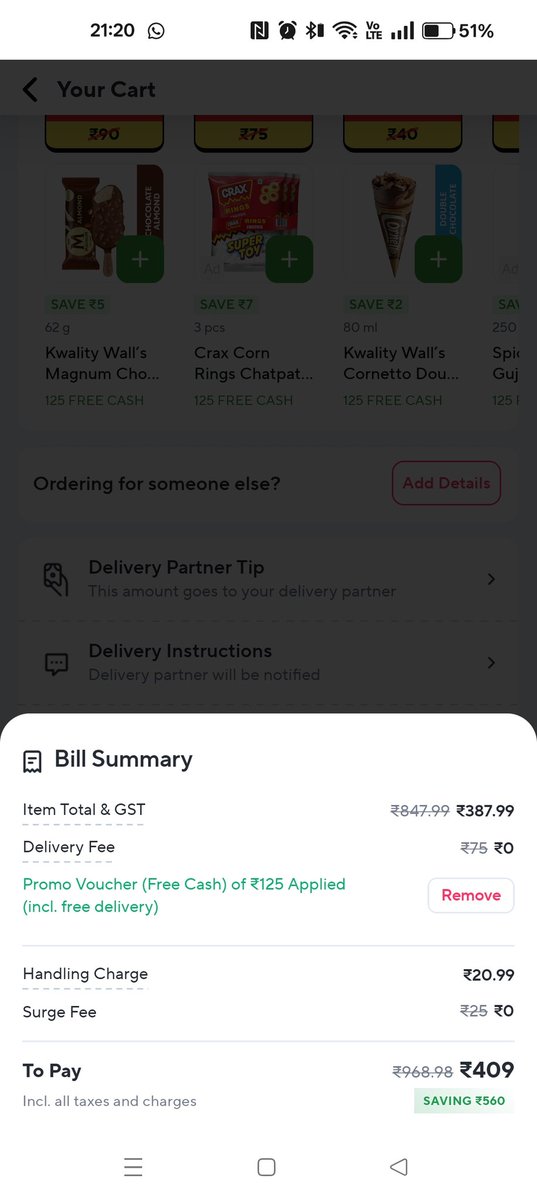 ashishmitttra's tweet photo. @ZeptoNow You are looting people in total amount and free 125 cash. I have calculated the total amount on cart and after applying 125 cash, it reduced to just few penny's, however while confirming you guys are charging additional GST. You think public are fool? https://t.co/WNk1kEfKUk
