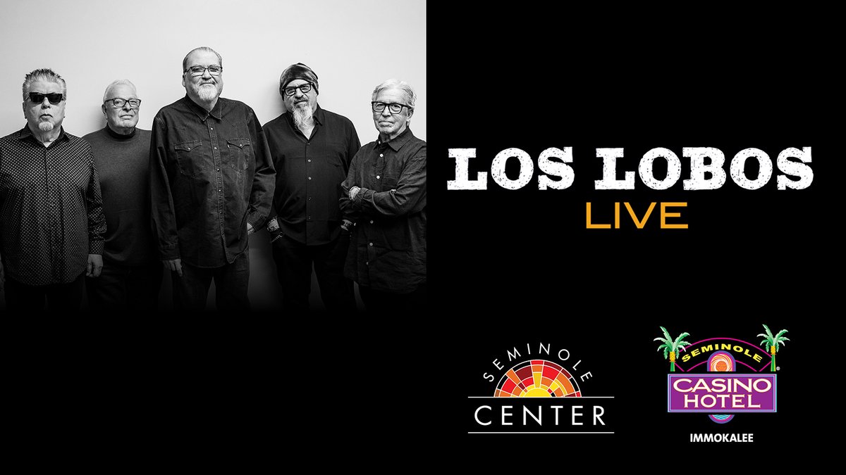 🚨JUST ANNOUNCED🚨Renowned Grammy award-winning band Los Lobos is coming to the Seminole Center at Seminole Casino Hotel in Immokalee on Saturday, Apr 11 at 8 PM!

🔗 ow.ly/voX450Wf5mp

On Sale Friday 6/27 @ 10AM! #moreinparadise #LosLobos
