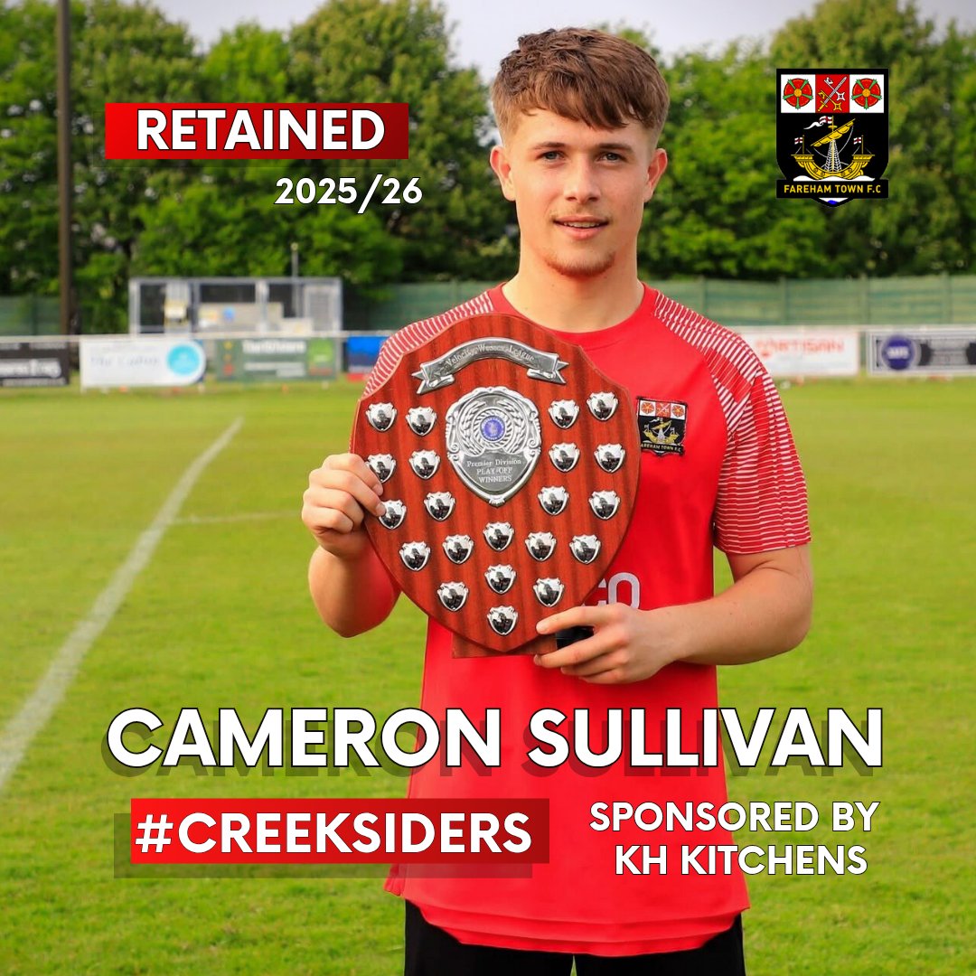 𝙍𝙀𝙏𝘼𝙄𝙉𝙀𝘿 ✍️ 

Your Fareham Town FC Young Player of the Season

Cameron Sullivan signs on for the 25/26 season! 😍

#Creeksiders ❤️🖤