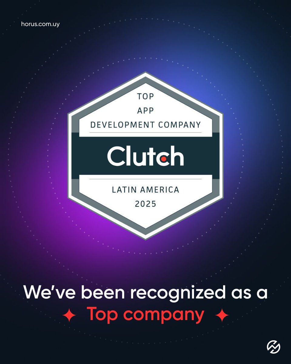 HorusStudioUy's tweet image. We are honored to be recognized by Clutch as one of the Top App Development Companies in Latin America for 2025!
We thank our clients for providing the feedback that got us here!
#ClutchAward #TopAppDeveloper #MobileDevelopment