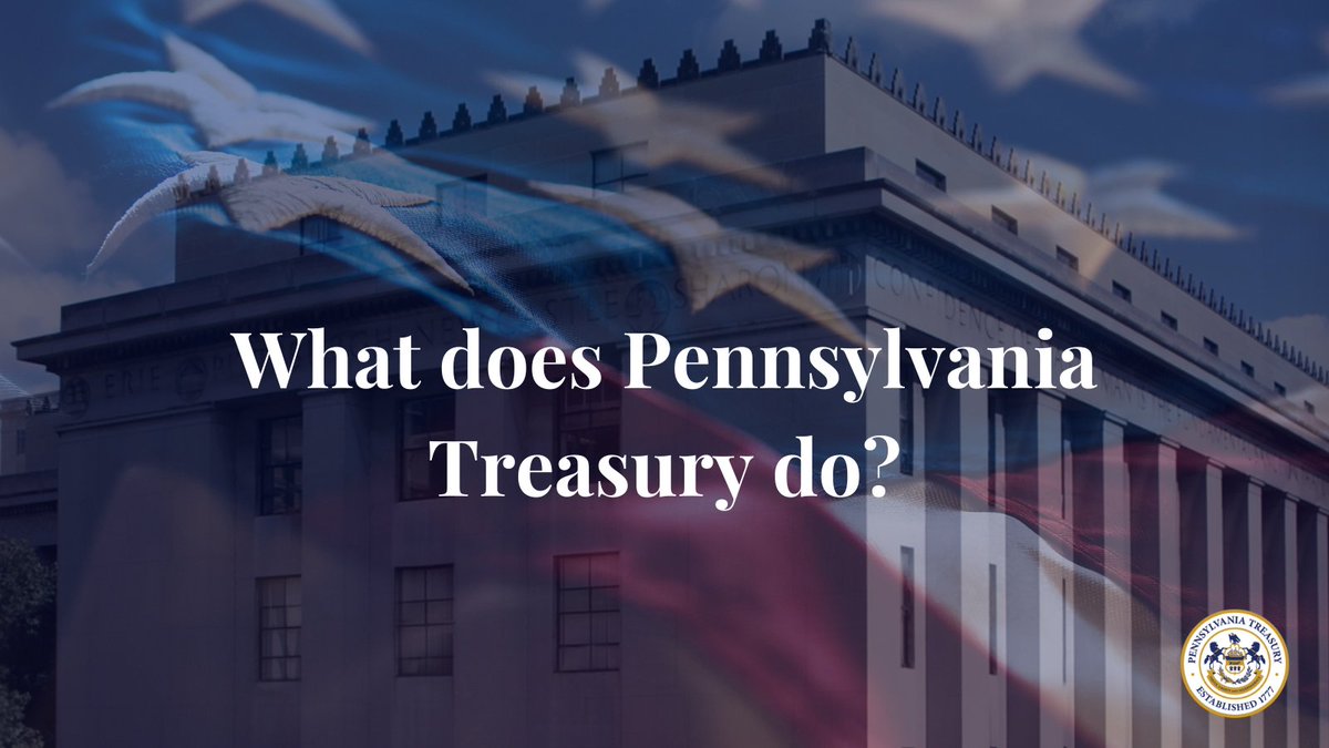 What does the Pennsylvania Treasury do?

✔️ Returns unclaimed property
✔️ Helps families save for education with PA 529 &amp; Keystone Scholars
✔️ Helps people with disabilities save with PA ABLE
✔️ Protects $150+ billion in state assets
✔️ And more!

 ℹ️ patreasury.gov