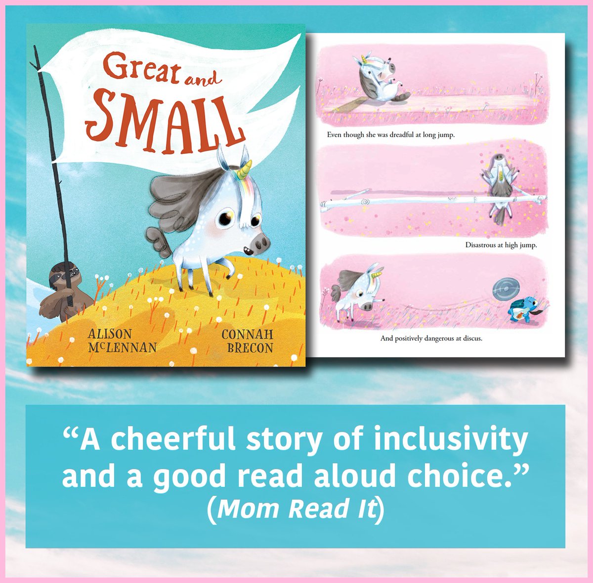 kanemillerbooks's tweet photo. Utterly charming picture book GREAT AND SMALL (Alison McLennan, @ConnahBrecon) "celebrates participation for all!" (Mom Read It)

#kidlit #picturebooks https://t.co/HQr0X08wld