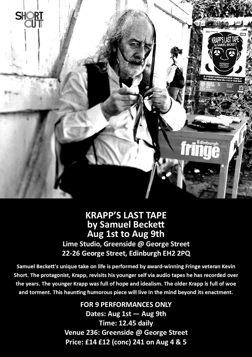 KevinShort (@kevinshortcut) on Twitter photo Krapp's Last Tape <a href="/GreensideVenue/">Greenside Venues</a> <a href="/edfringe/">Edinburgh Festival Fringe</a>
Tkts: edfringe.com/tickets/whats-… Krapp's Last Tape <a href="/GreensideVenue/">Greenside Venues</a> <a href="/edfringe/">Edinburgh Festival Fringe</a>
Tkts: edfringe.com/tickets/whats-…