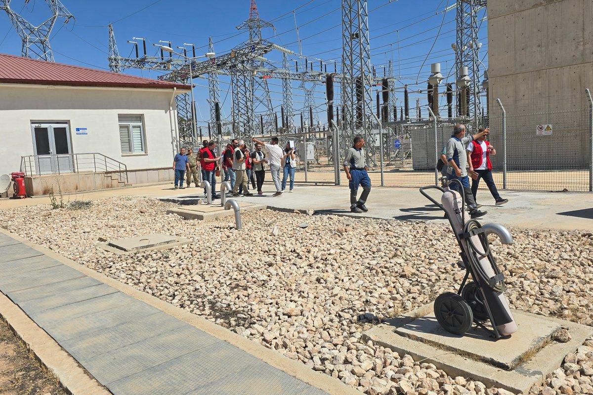 UNICEFinSyria's tweet photo. With partners, #UNICEF is taking part of a landmark mission to assess the feasibility of linking #Syria’s Alouk water station to the Turkish electricity grid — a vital step towards restoring safe #water for hundreds of thousands of people, the vast majority are #children &amp; women. https://t.co/EqfcBvpzJH