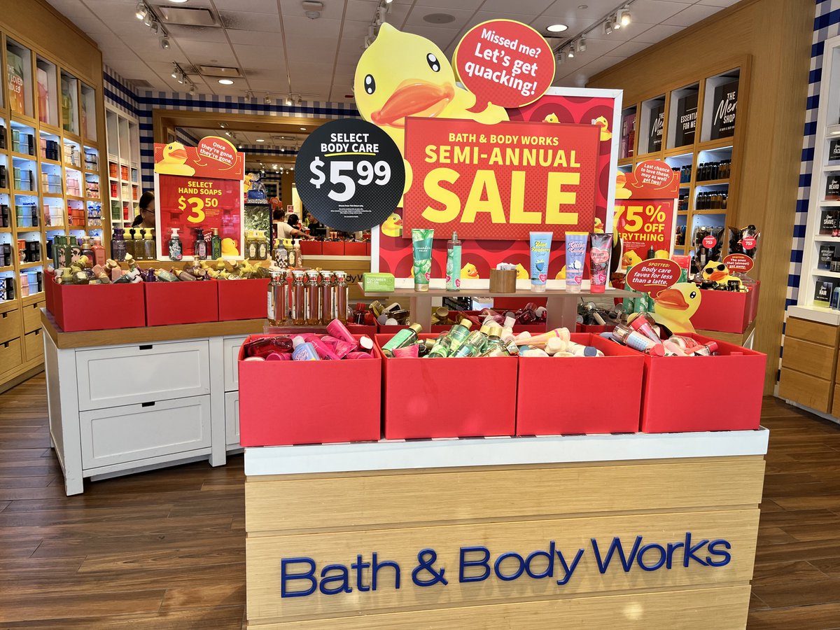 There is only a few days left to shop the Semi-Annual Sale happening at Bath &amp; Body Works.  Save up to 75% on select items like hand soaps, body care, fragrances and more.  See in-store for more.