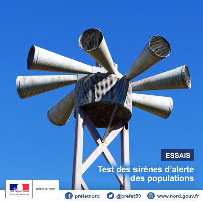INFORMATION : modification horaire

📣 À partir du 2 juillet 2025, les essais mensuels des sirènes d'alerte auront lieu à 𝟭𝟮𝗵𝟬𝟬 𝗹𝗲𝘀 𝗽𝗿𝗲𝗺𝗶𝗲𝗿𝘀 𝗺𝗲𝗿𝗰𝗿𝗲𝗱𝗶𝘀 𝗱𝘂 𝗺𝗼𝗶𝘀, au lieu de 11h45.

👉 Pas de comportement particulier à adopter.