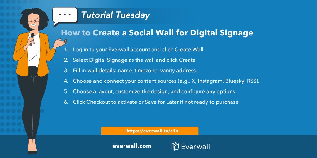 everwall's tweet image. Build a social wall that stays live 24/7! Perfect for events, offices, and lobbies.
#Tuesdaytutorial #DigitalSignage #RealTimeSocial #Everwall
