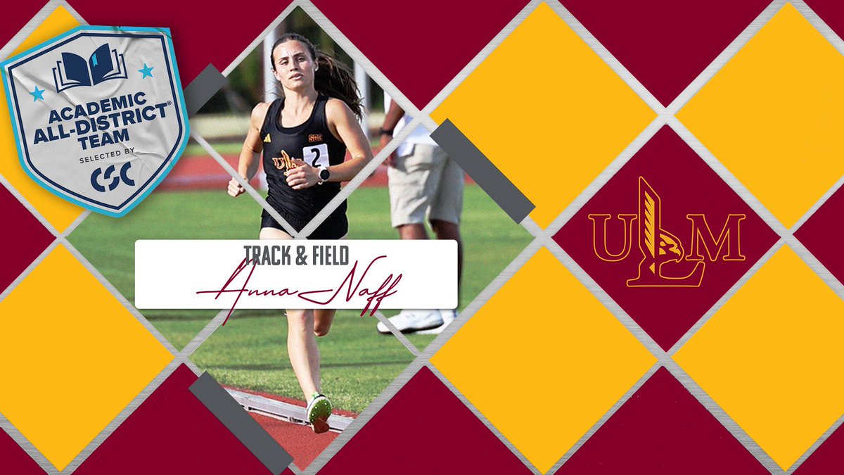 ULM_Track's tweet image. Congratulations to our five athletes named to the @CollSportsComm Academic All-District Team!

🧵 (1/5) Junior Anna Naff
