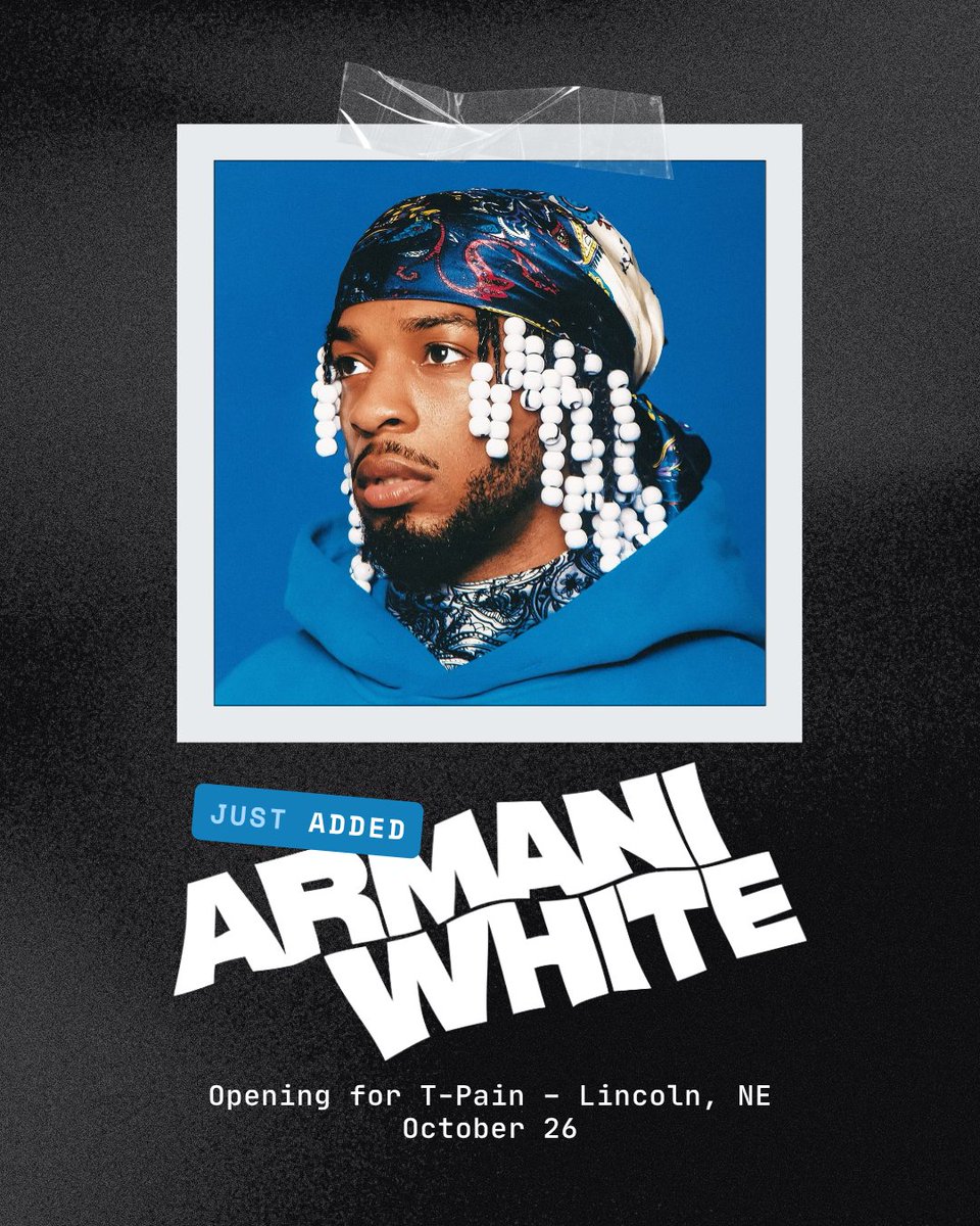 JUST ADDED: Armani White has been added as support for <a href="/TPAIN/">T-Pain</a> at <a href="/PinnacleArena/">Pinnacle Bank Arena</a> October 26. Tickets ➡️ dub.sh/tpainpbatix