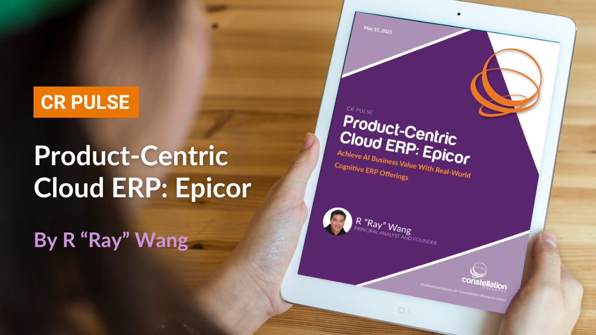 CR Pulse from <a href="/rwang0/">R “Ray” Wang 王瑞光 #Cupertino #AI #Energy R.NFT</a>! How <a href="/Epicor/">Epicor</a> is delivering real #AI business value with product-centric cloud #ERP. 💡 Cognitive ERP isn't the future—it's happening now. 
Get the full scoop 👉 zurl.co/YNcNN