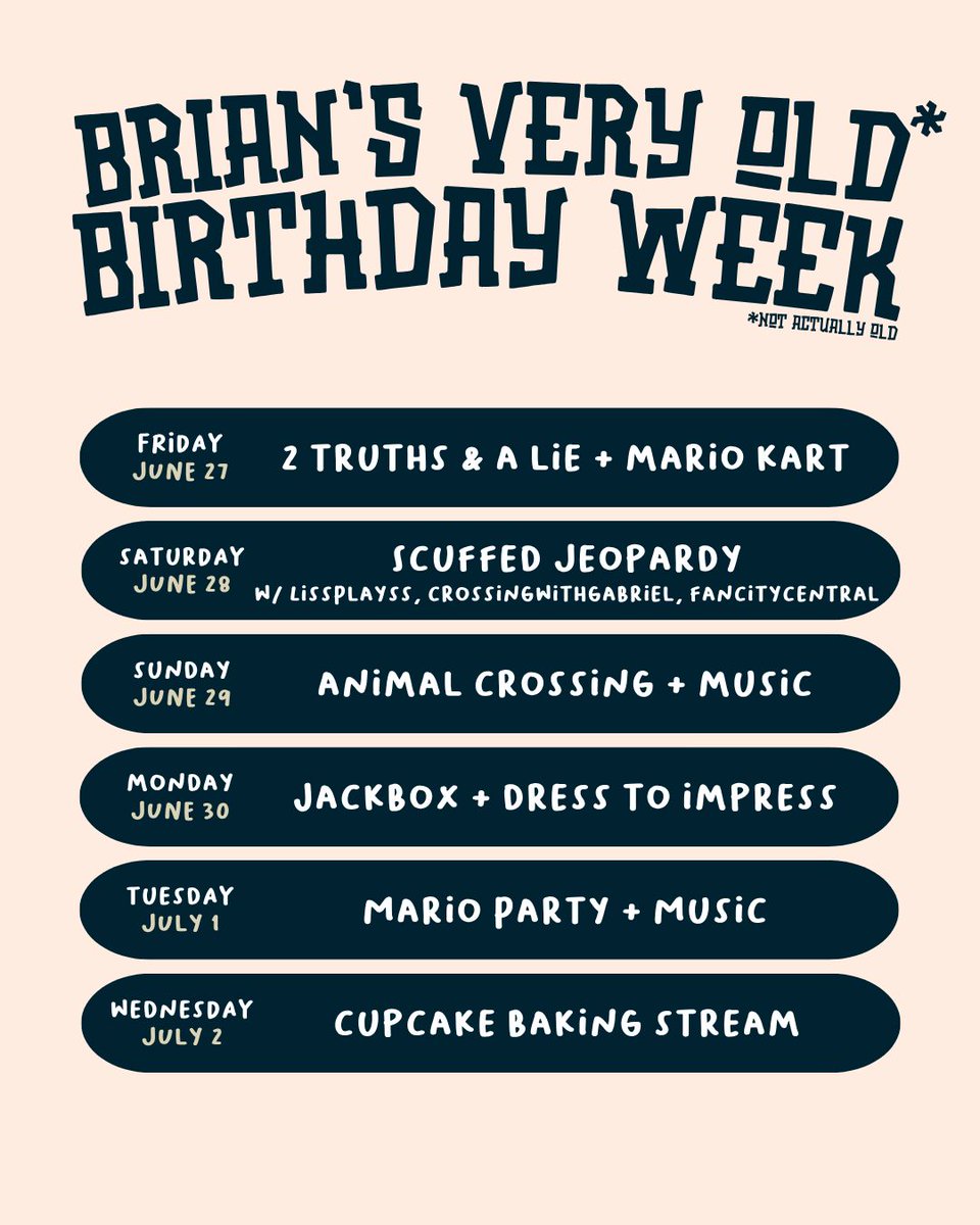 itsbrianso's tweet image. You're invited to my birthday party! A week filled with fun activities starting this Friday, June 27! Be there or be a freakin' square 😁