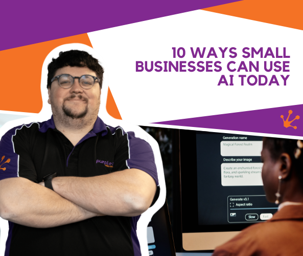 PurpleFrogSys's tweet image. Croaking about our latest #FrogBlog! 🐸
Lewis' Frog Blog just dropped "10 Ways #SmallBusinesses Can Use #AI Today." If you're a #SmallBusiness looking to integrate #AI, this is a must-read!
Practical tips to get you started now👇
purplefrogsystems.com/2025/06/10-way…