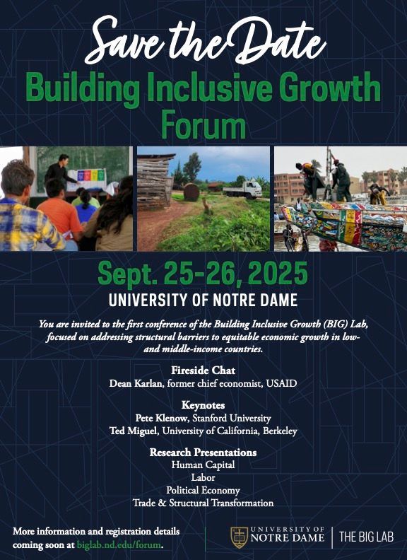 BIG Lab (@biglabnd) on Twitter photo Mark your calendars for BIG Lab's inaugural conference, the BIG Forum, happening on September 25-26. Registration kicks off in July. #BIGForum <a href="/nd_econ/">Notre Dame Economics</a> @kelloggInst @keoughglobalnd @artslettersnd buff.ly/1f57Ek9 Mark your calendars for BIG Lab's inaugural conference, the BIG Forum, happening on September 25-26. Registration kicks off in July. #BIGForum <a href="/nd_econ/">Notre Dame Economics</a> @kelloggInst @keoughglobalnd @artslettersnd buff.ly/1f57Ek9