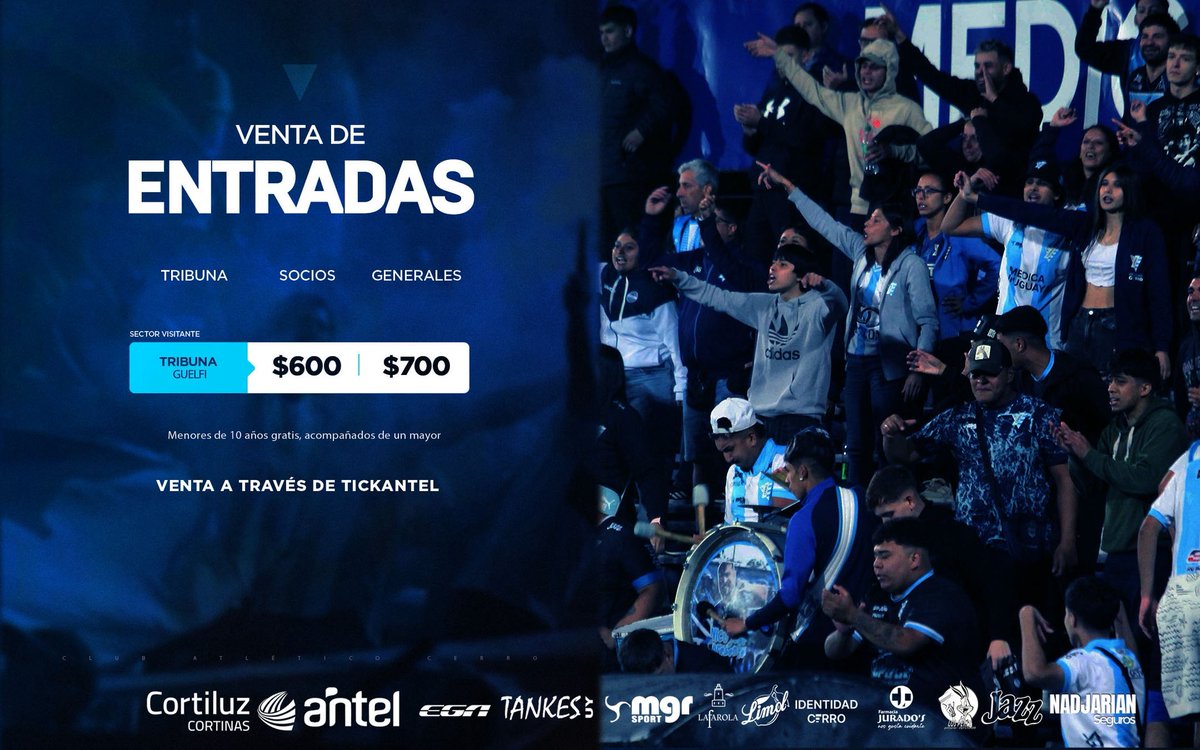 🎟️ Entradas a la venta 🆚 <a href="/OficialCAP/">PEÑAROL</a> 
Menores de 10 años inclusive ingresan gratis
En venta en TickAntel link aquí tickantel.com.uy/inicio/especta…

ℹ️𝐄𝐥 𝐩𝐫𝐨𝐭𝐨𝐜𝐨𝐥𝐨 𝐝𝐞 𝐭𝐫𝐚𝐬𝐥𝐚𝐝𝐨 𝐞 𝐢𝐧𝐠𝐫𝐞𝐬𝐨 𝐚𝐥 𝐞𝐧𝐜𝐮𝐞𝐧𝐭𝐫𝐨 𝐬𝐞𝐫á 𝐩𝐮𝐛𝐥𝐢𝐜𝐚𝐝𝐨 𝐞𝐧 𝐥𝐚𝐬