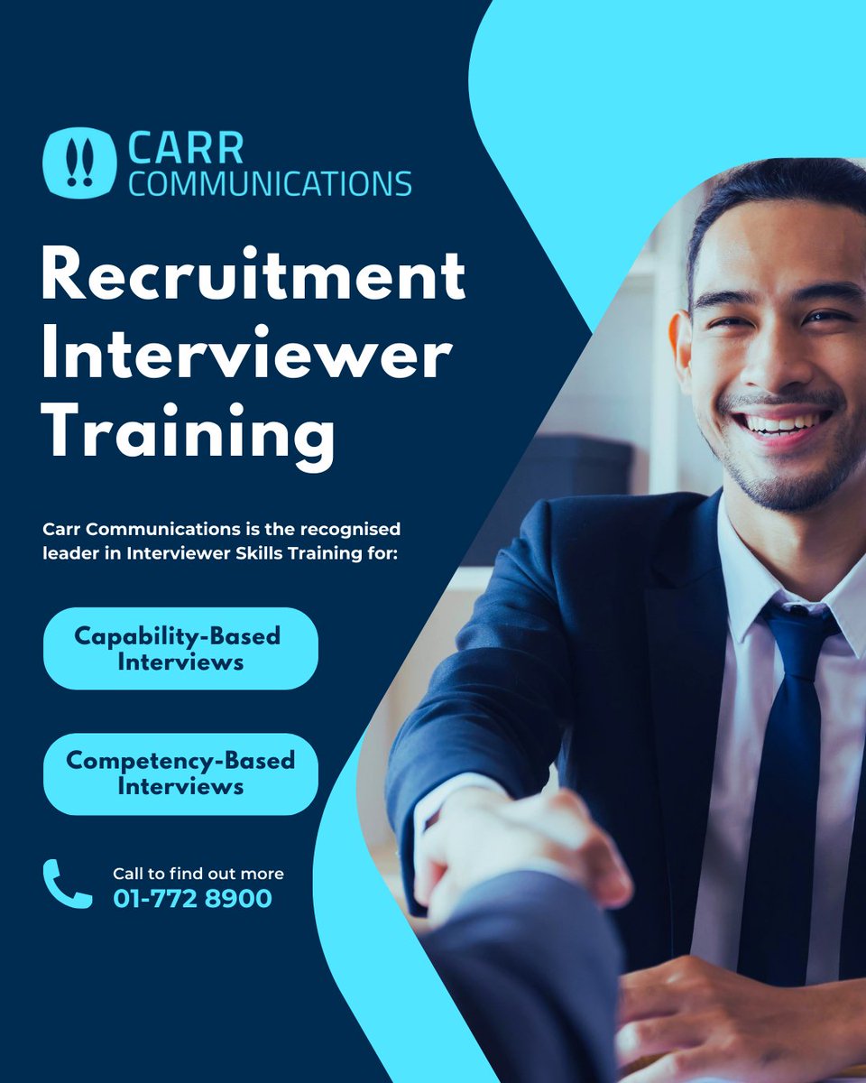 Carr Communications (@carrcommsltd) on Twitter photo 50+ years of expertise, one session to transform your interviewer skills.
Get started today by calling us on +353 1-772 8900, or e-mail info@carrcommunications.ie, and a member of our experienced team will contact you. 50+ years of expertise, one session to transform your interviewer skills.
Get started today by calling us on +353 1-772 8900, or e-mail info@carrcommunications.ie, and a member of our experienced team will contact you.