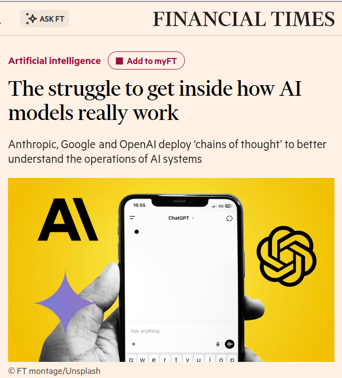 "Workers of the world, unite! You have nothing to lose but AI's Chains of Thought"
archive.ph/BFzsX