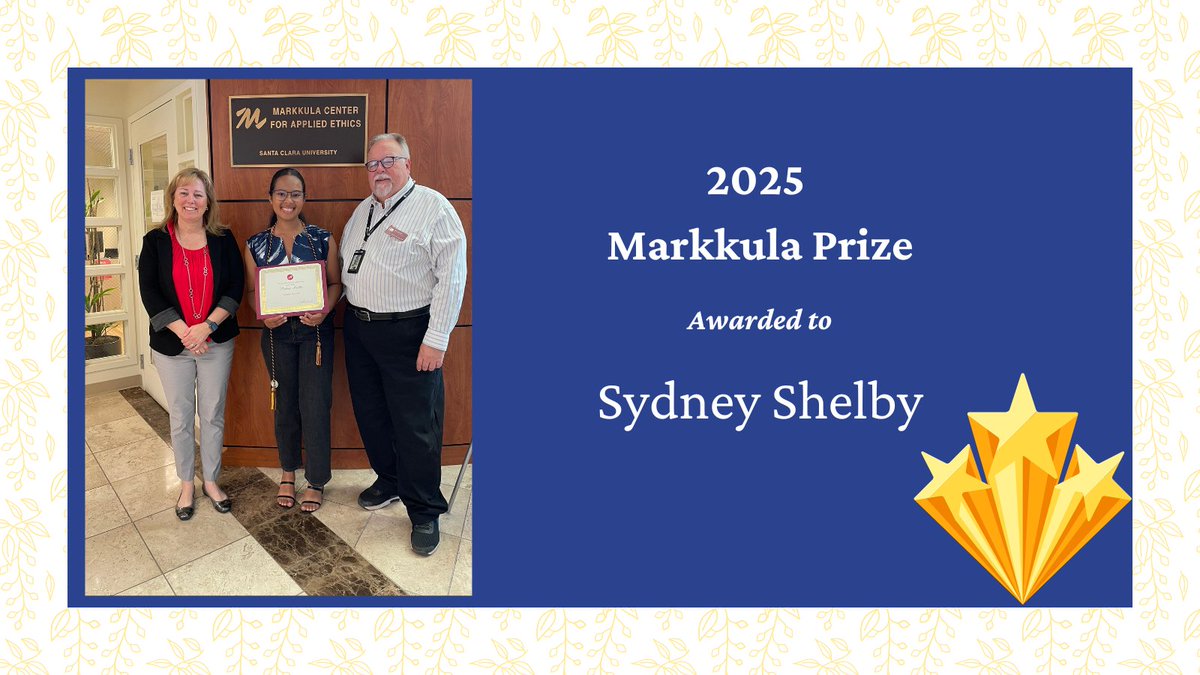 At our reception on June 13, we celebrated the many accomplishments of all our Ethics Center fellows and interns, said goodbye to the Class of 2025, and announced the winner of the 2025 Markkula Prize. 

🔗Access the article here: scu.edu/ethics/about-t… 

#SCU2025  #SCUgrad
