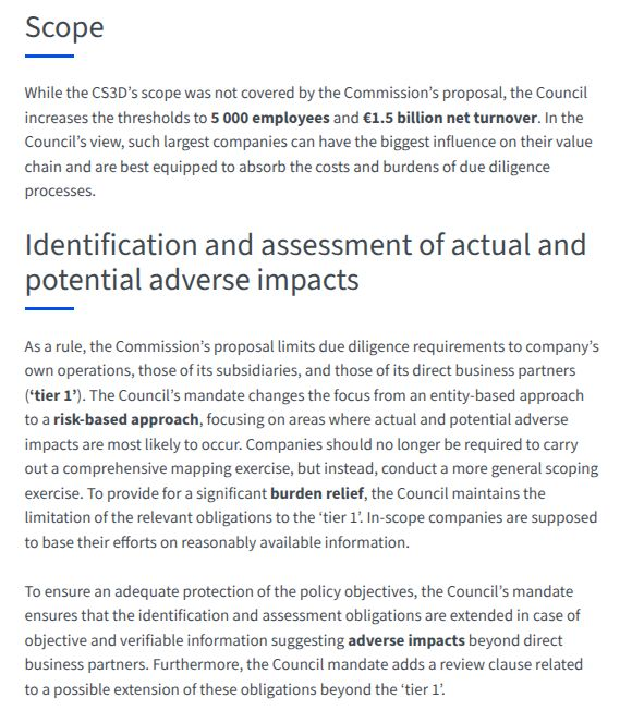 RuwanSubasinghe's tweet image. The European Council has agreed on a negotiating mandate based on what can only be described as a total gutting of the #CSDDD.

Hardly a &apos;simplification&apos; process. Pretty outrageous. 

The EU needs to decide whether it is serious about corporate accountability.

#bizhumanrights