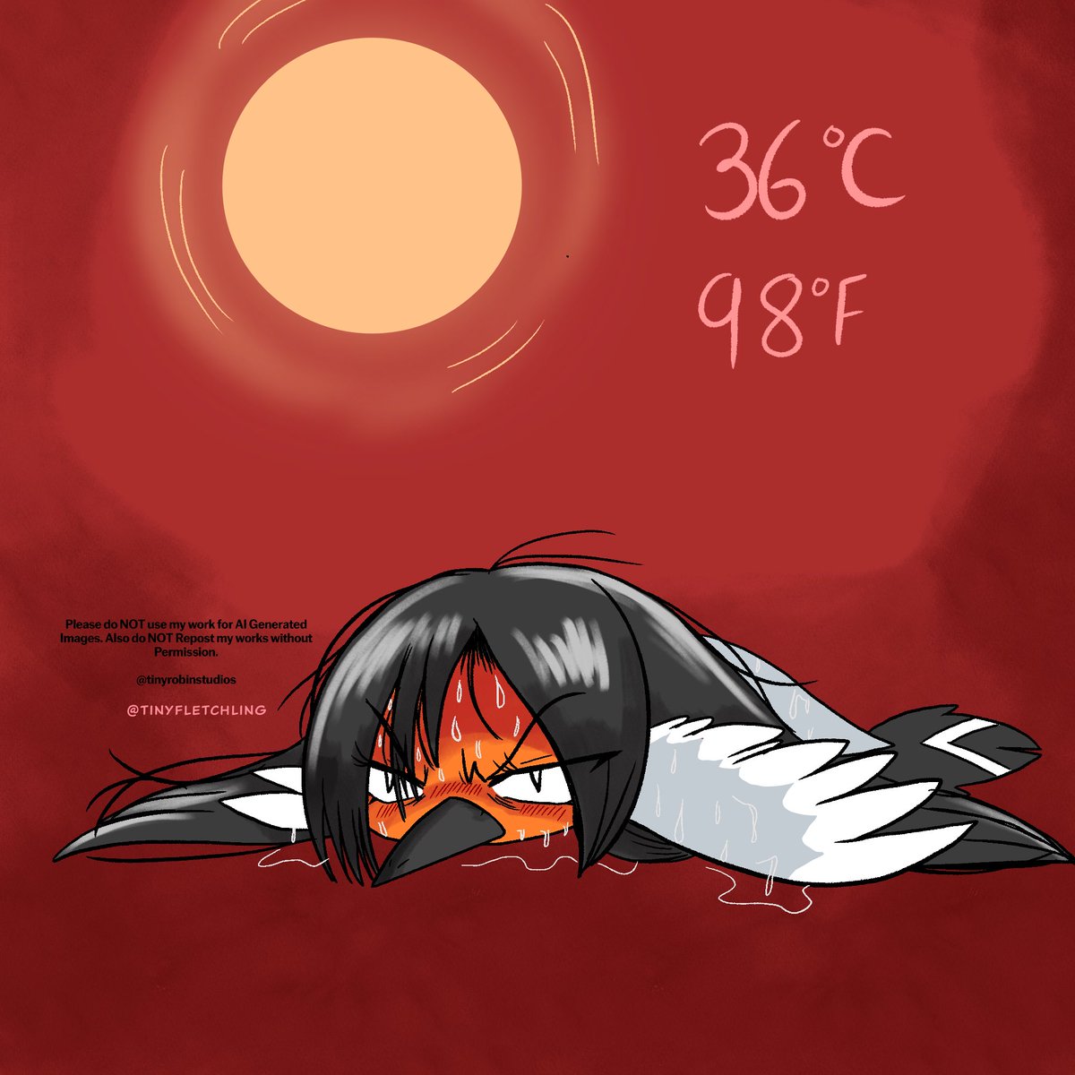 Suzikirby89's tweet image. Please stay hydrated and cool for those that are being affected by the heat wave. Hope you are able to find some place to cool off with an AC on.
#excessiveheatwarning #summerweather #deadlysummerweather #fletchling #pokemon #fanart