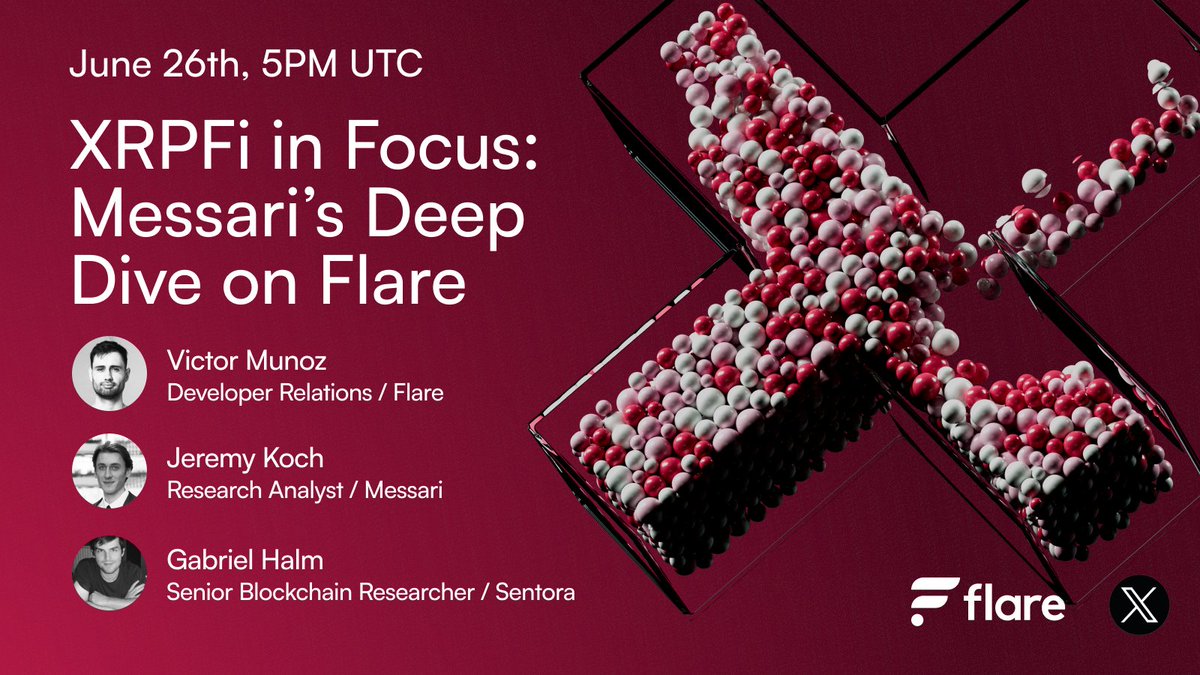 XRPFi is taking off at full speed.

Join an X Space with Flare, <a href="/SentoraHQ/">Sentora (previously IntoTheBlock)</a> and <a href="/MessariCrypto/">Messari</a> to deep dive the movement and everything that’s been happening at Flare to lead it.

⏰ June 26, 5PM UTC

x.com/i/spaces/1lDxL…