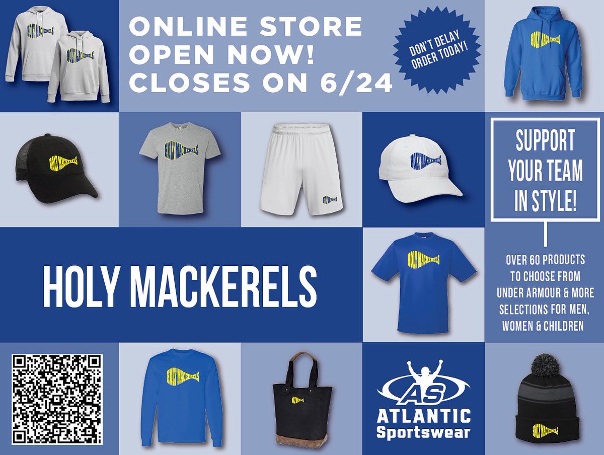 6/24: today’s the last day to order your Holy Mackerels spirit wear ! Store closes at 11:59pm tonight!