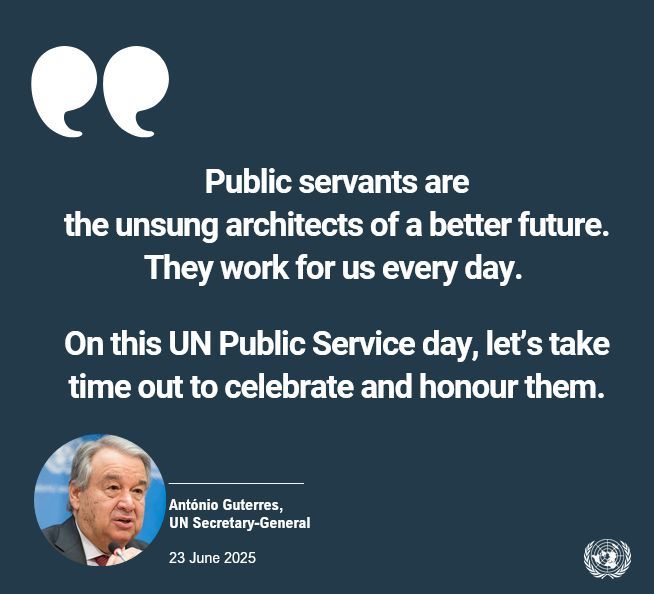 Kanni Wignaraja (@kanniwignaraja) on Twitter photo June 23rd was <a href="/UN/">United Nations</a> #PublicServiceDay, and we raise a cheer to those across Asia and the Pacific who serve in the public interest with integrity and heart. Public service is the backbone of trust between a state and its people โ and the quiet force behind development. To all who June 23rd was <a href="/UN/">United Nations</a> #PublicServiceDay, and we raise a cheer to those across Asia and the Pacific who serve in the public interest with integrity and heart. Public service is the backbone of trust between a state and its people โ and the quiet force behind development. To all who