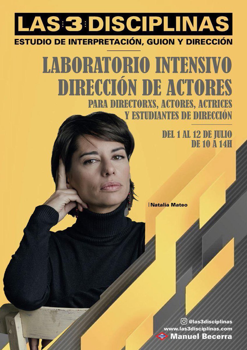 ULTIMA LLAMADA!!!! Hay 2 plazas para actores, guionistas y directores.
<a href="/las3disciplinas/">Las3disciplinas</a>