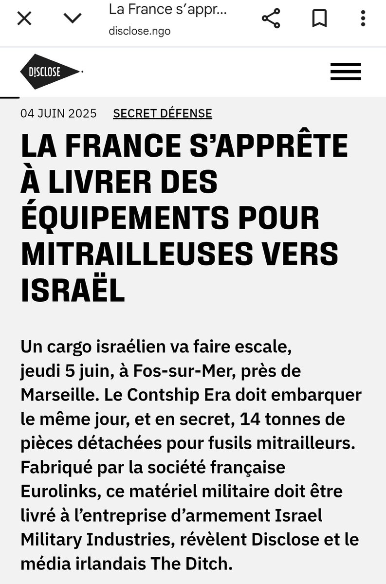 Weatherboy 🐢🔻🇵🇸 (@weatherboy_fr) on Twitter photo <a href="/RimaHas/">Rima Hassan</a> <a href="/francediplo/">France Diplomatie 🇫🇷🇪🇺</a> <a href="/jnbarrot/">Jean-Noël Barrot</a> <a href="/franceenisrael/">La France en Israël</a> <a href="/FranceJerusalem/">France à Jérusalem 🇫🇷 🇪🇺</a> Ce <a href="/jnbarrot/">Jean-Noël Barrot</a> qui livre des tonnes de pièces de mitrailleuses en expliquant c'est "pour les exporter".
A une d'extrême-droite qui mitraille des gens affamés TOUS LES JOURS depuis des mois.
Devra être condamné pour génocide et Crimes contre L'Humanite.
x.com/Weatherboy_fr/… <a href="/RimaHas/">Rima Hassan</a> <a href="/francediplo/">France Diplomatie 🇫🇷🇪🇺</a> <a href="/jnbarrot/">Jean-Noël Barrot</a> <a href="/franceenisrael/">La France en Israël</a> <a href="/FranceJerusalem/">France à Jérusalem 🇫🇷 🇪🇺</a> Ce <a href="/jnbarrot/">Jean-Noël Barrot</a> qui livre des tonnes de pièces de mitrailleuses en expliquant c'est "pour les exporter".
A une d'extrême-droite qui mitraille des gens affamés TOUS LES JOURS depuis des mois.
Devra être condamné pour génocide et Crimes contre L'Humanite.
x.com/Weatherboy_fr/…
