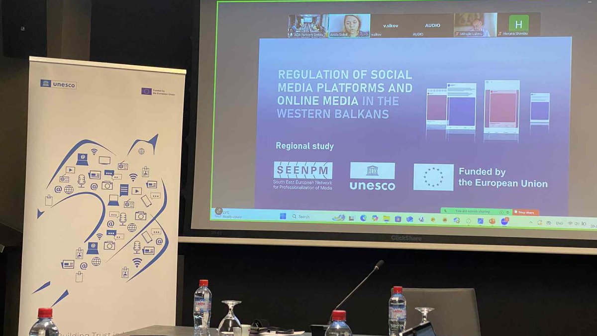 UNESCO Venice Office (@unescovenice) on Twitter photo 💻 <a href="/UNESCO/">UNESCO 🏛️ #Education #Sciences #Culture 🇺🇳</a> continues to promote digital platforms & online media governance in #NorthMacedonia 🇲🇰
🇪🇺 Within #TrustinMediaSEE, 15+ attendees discussed regulatory frameworks to tackle disinformation & #HateSpeech, drawing on <a href="/SEENPM_org/">SEENPM</a> regional study & risk assessments. 📝 💻 <a href="/UNESCO/">UNESCO 🏛️ #Education #Sciences #Culture 🇺🇳</a> continues to promote digital platforms & online media governance in #NorthMacedonia 🇲🇰
🇪🇺 Within #TrustinMediaSEE, 15+ attendees discussed regulatory frameworks to tackle disinformation & #HateSpeech, drawing on <a href="/SEENPM_org/">SEENPM</a> regional study & risk assessments. 📝