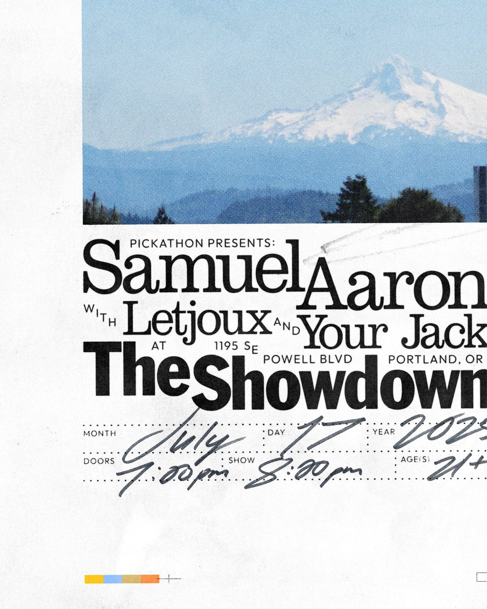 jasonsbmoc's tweet image. posters for my friend @bySamuelAaron headlining show in portland 🏔️🎫