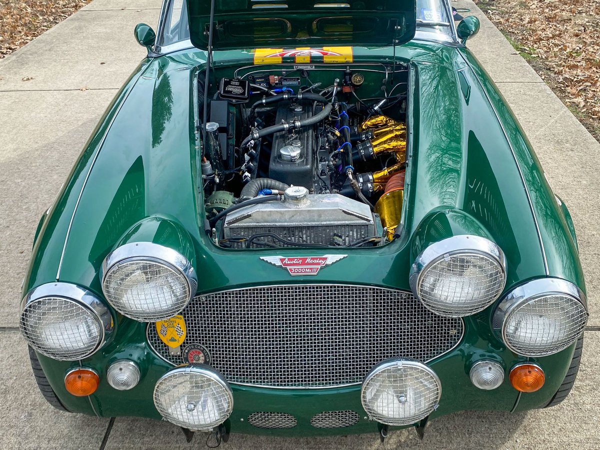 P1Groupe's tweet image. FS: 66’ Austin Healey 3000 MkIII - Hill Climb Spec
💥 REDUCED: $114,900
📍 Texas

$500K+ build: Turbo 3.0L (400hp), T5, Motec, Tilton clutch, alloy body, cage—Pikes Peak-ready! Fresh engine &amp;amp; clutch (’23).

👉 P1Groupe.com
#racecar #hillclimb #PikesPeak #carsforsale