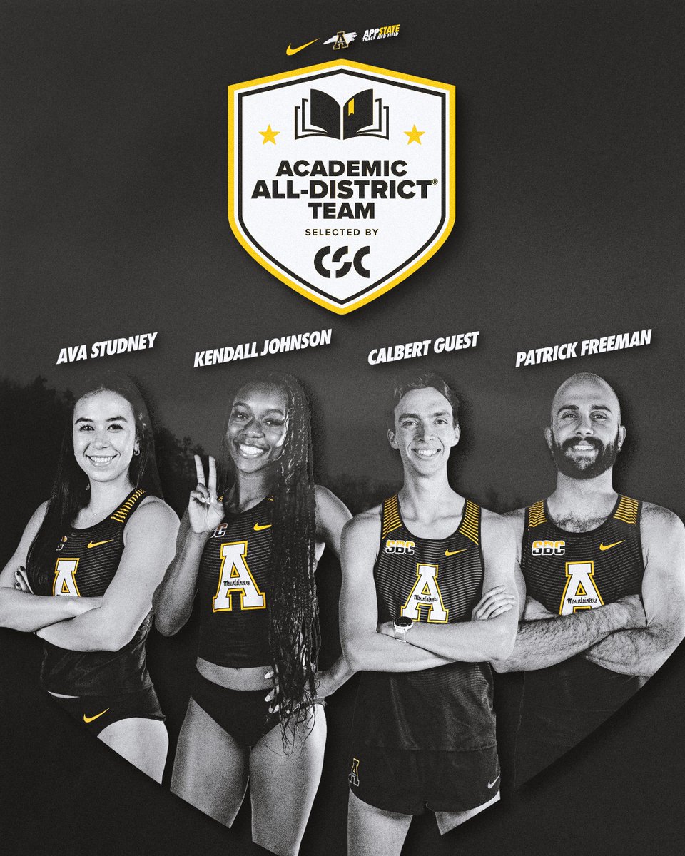 AppTF_XC's tweet photo. Four Mountaineers earned CSC Academic All-District accolades! 

🗞️: https://t.co/nZVpHJt5ht

#GoApp https://t.co/3cniQ3ElRE
