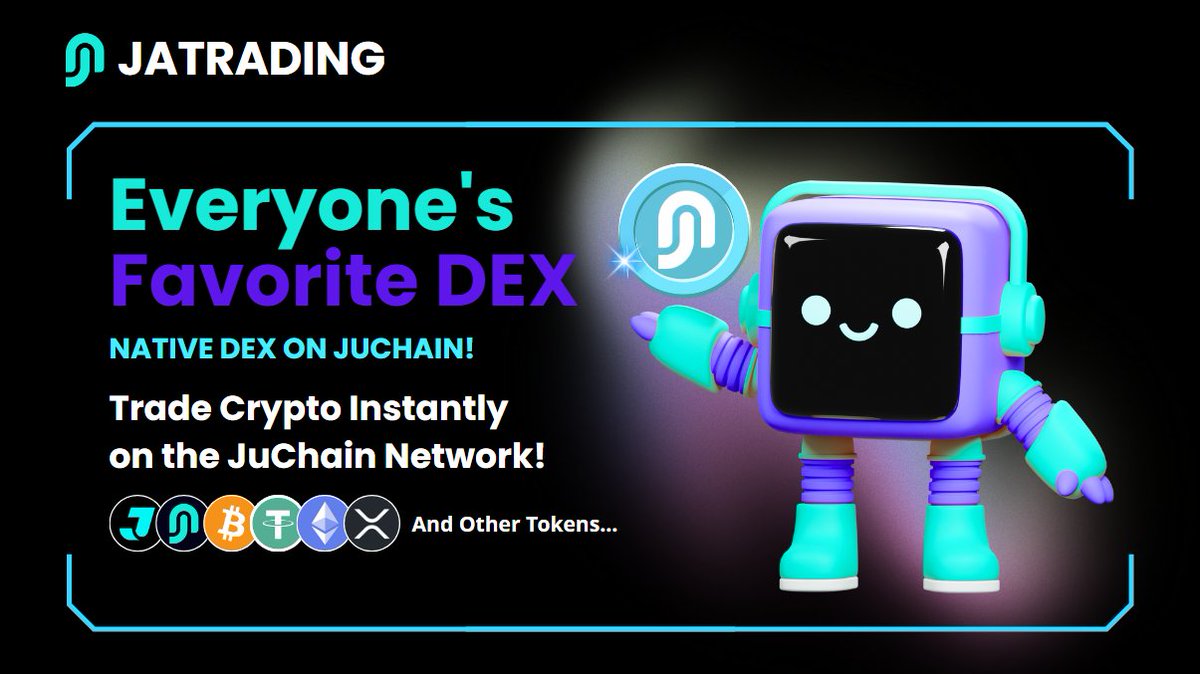 0xJaTrading's tweet photo. 💠#JaTrading: Everyone's Favorite DEX!
🔥#JaTrading: NATIVE DEX ON JUCHAIN!
♻️Trade Crypto Instantly on the @juchain101 Network!
#JaTrading #Web3 #Juchain #Jucoin #Blockchain https://t.co/T3KSc5BRwf