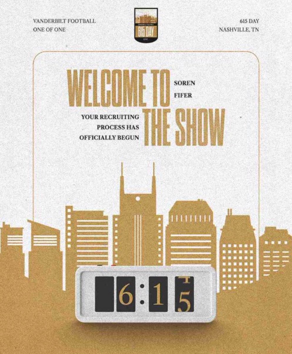 SorenFifer's tweet image. Thanks @VandyFootball for the love!
