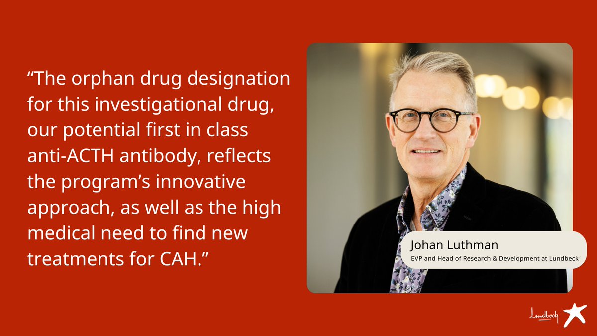 NEWS: Today, we announced the US FDA has granted orphan drug designation to our investigational drug for the treatment of congenital adrenal hyperplasia (CAH), a rare autosomal recessive disease. Learn more: bit.ly/3HXofxx.