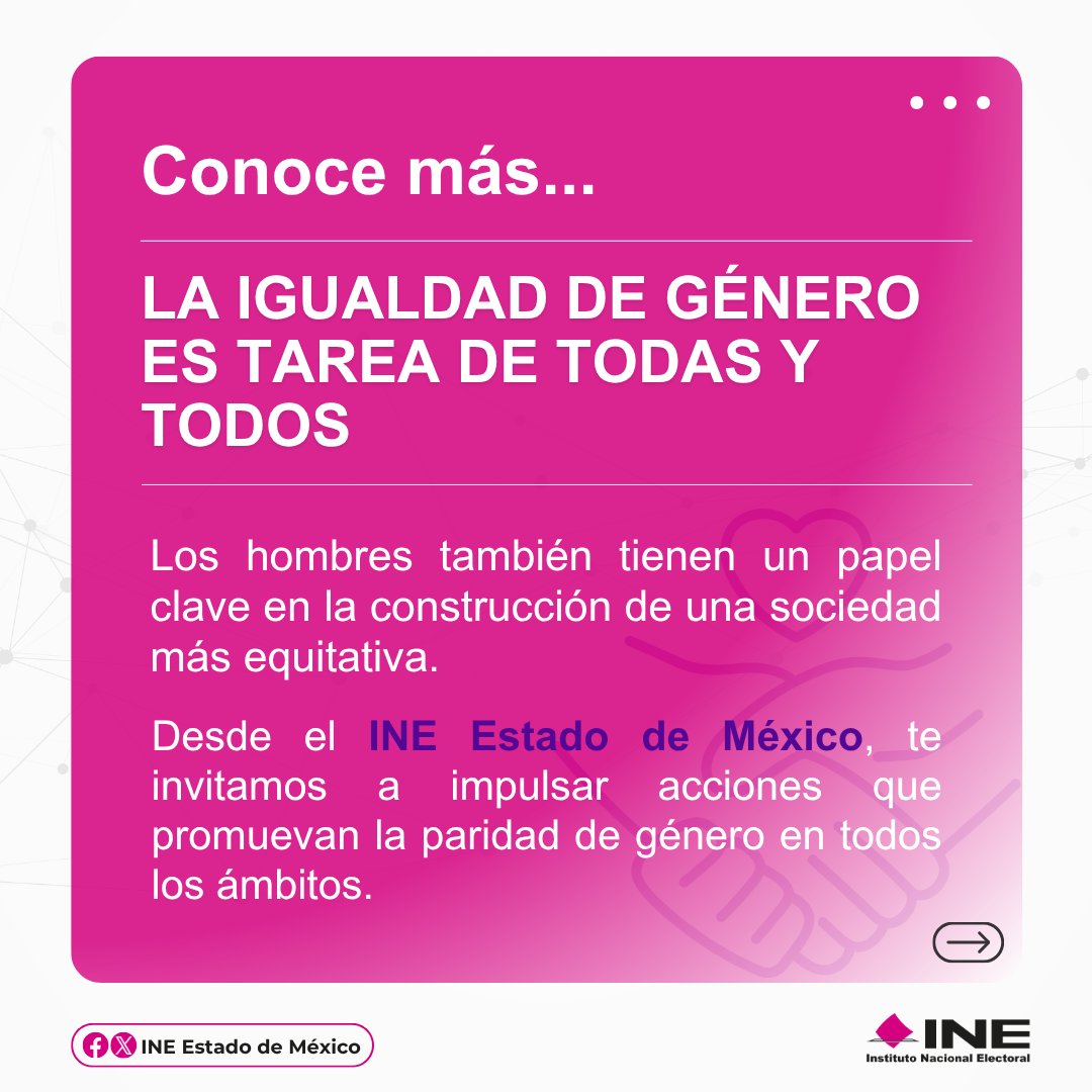 18JDEedomex's tweet photo. Escuchar, reflexionar y actuar con
responsabilidad en todos los espacios es clave
para avanzar hacia la paridad de género
#ContamosTodasContamosTodos
#ParidadINE #IgualdadDeGénero #INEedomex https://t.co/qPYYBwEVrX
