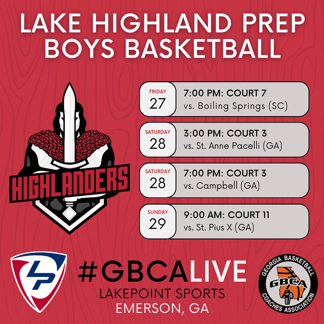 LHPS Basketball (@lhpsbasketball) on Twitter photo Coaches! Here’s the <a href="/lhpsbasketball/">LHPS Basketball</a> schedule for the <a href="/GACACoaches/">Georgia Athletic Coaches Association</a> #GBCALive Event in Atlanta this weekend… Grateful for the opportunity to participate in this event! ⚔️🏀#TGHT #WE <a href="/coachfratrik/">Ben Fratrik</a> Coaches! Here’s the <a href="/lhpsbasketball/">LHPS Basketball</a> schedule for the <a href="/GACACoaches/">Georgia Athletic Coaches Association</a> #GBCALive Event in Atlanta this weekend… Grateful for the opportunity to participate in this event! ⚔️🏀#TGHT #WE <a href="/coachfratrik/">Ben Fratrik</a>