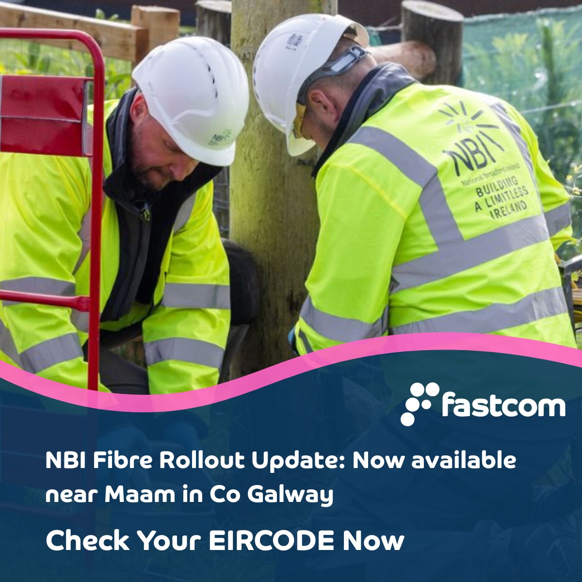 #Fibre #broadband now live in #rural #Galway! Homes in #Maam, Clonbur &amp; more can connect via NBI. Up to 1Gb speeds &amp; free install with Fastcom. Check your Eircode today.
bit.ly/3RwvcpR 
#nbi #nationalbroadbandireland