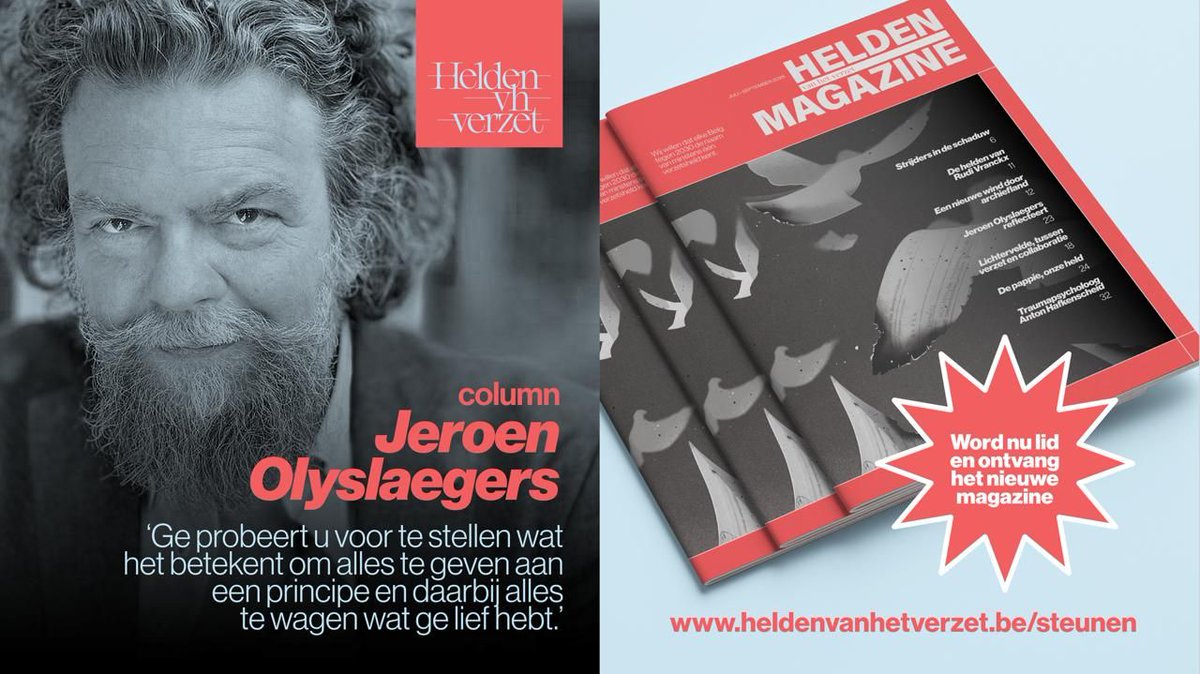 danyneudt's tweet image. Valt ons nieuwe HELDEN MAGAZINE binnenkort ook in jouw brievenbus? Lees de column van Jeroen Olyslaegers, inspirerende verzetsverhalen & nog veel meer. Word vandaag nog lid via heldenvanhetverzet.be/steunen – mis het niet!