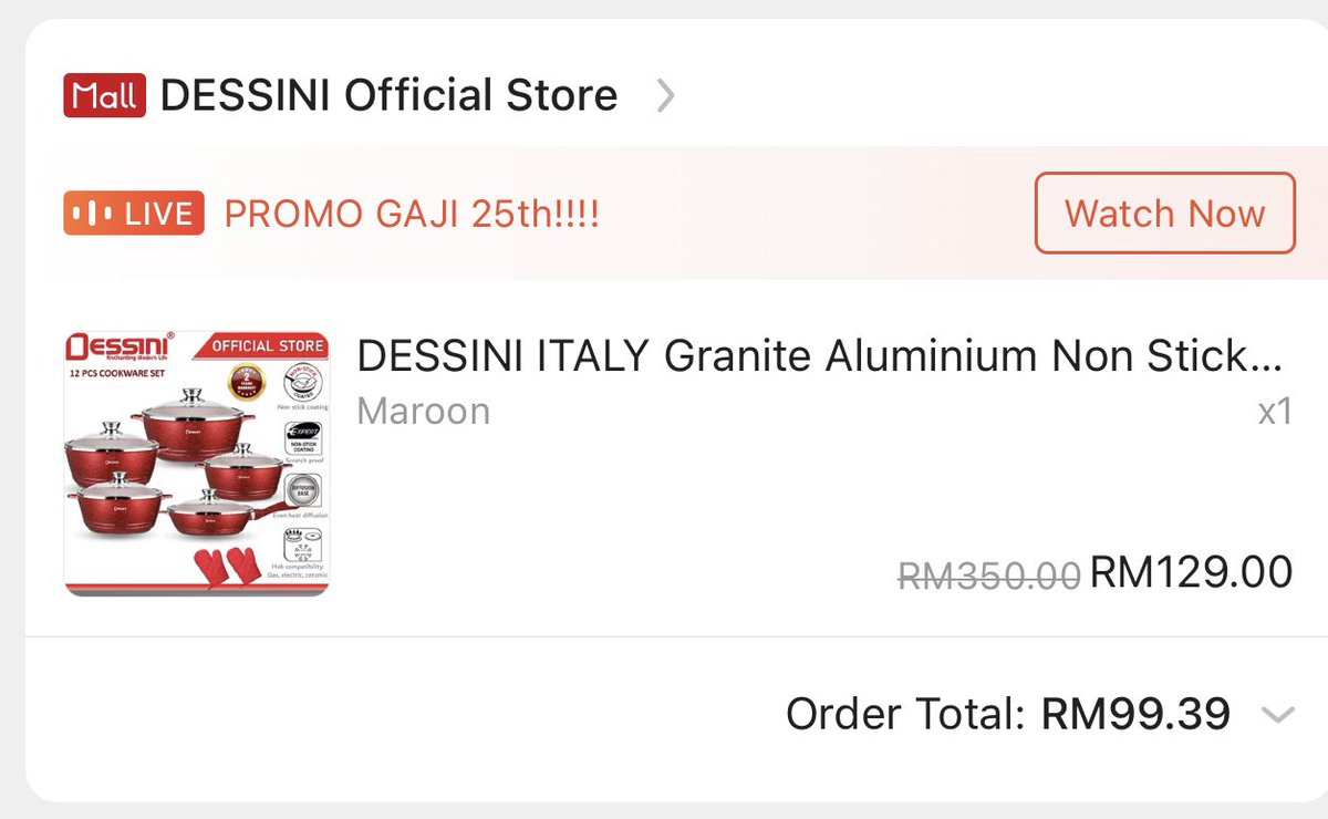 JUN 25 | MID YEAR PAYDAY SALE 🥳

Done grab Dessini Cookware Set 12pcs harga dia below RM100 ja gaisss 😍