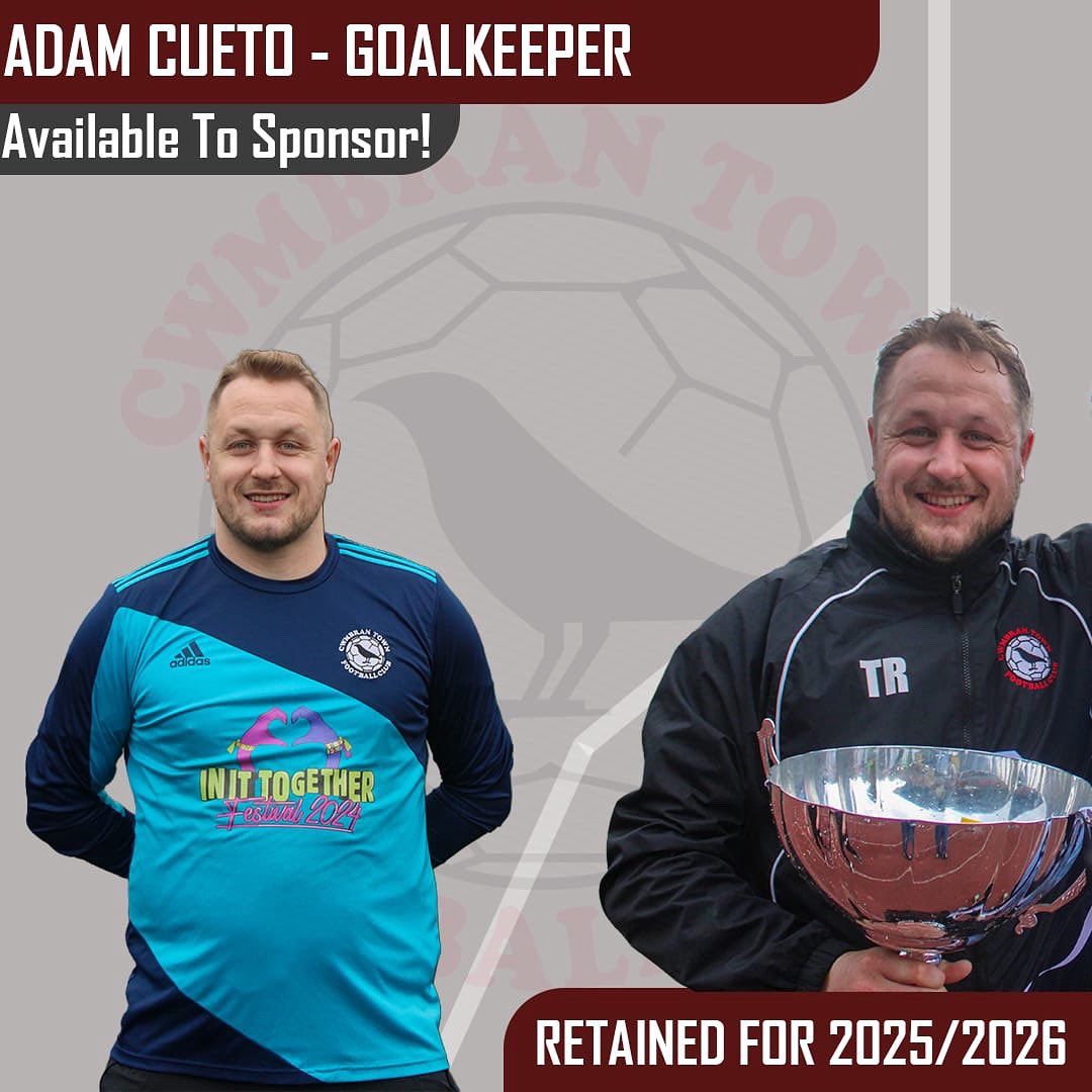 Cwmbrân Town AFC (@cwmbrantown) on Twitter photo 📣 Retained List 25/26
We’re pleased to confirm that @cueto2304 has signed for the forthcoming season
Adam had an injury-plagued 24/25 so we hope this season will be much better for him 🙌
Email hello@cwmbrantownafc.co.uk to sponsor Adam 🤝
Come on you #Crows! 🐦⬛ 📣 Retained List 25/26
We’re pleased to confirm that @cueto2304 has signed for the forthcoming season
Adam had an injury-plagued 24/25 so we hope this season will be much better for him 🙌
Email hello@cwmbrantownafc.co.uk to sponsor Adam 🤝
Come on you #Crows! 🐦⬛