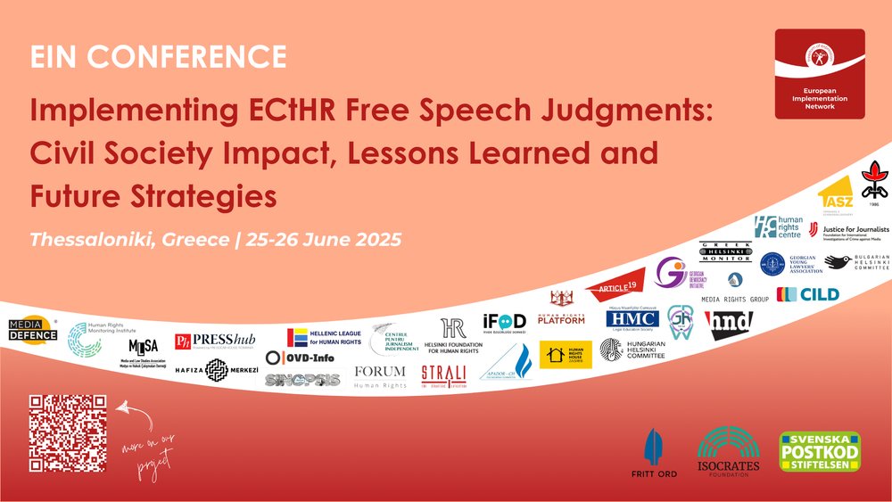 We’re pleased to share that we are attending European Implementation Network (EIN)’s Freedom of Expression conference, taking place on 25–26 June in Thessaloniki, Greece.

Let us know if you’ll be there too – we’d love to connect!

einnetwork.org/blog-five/2025…