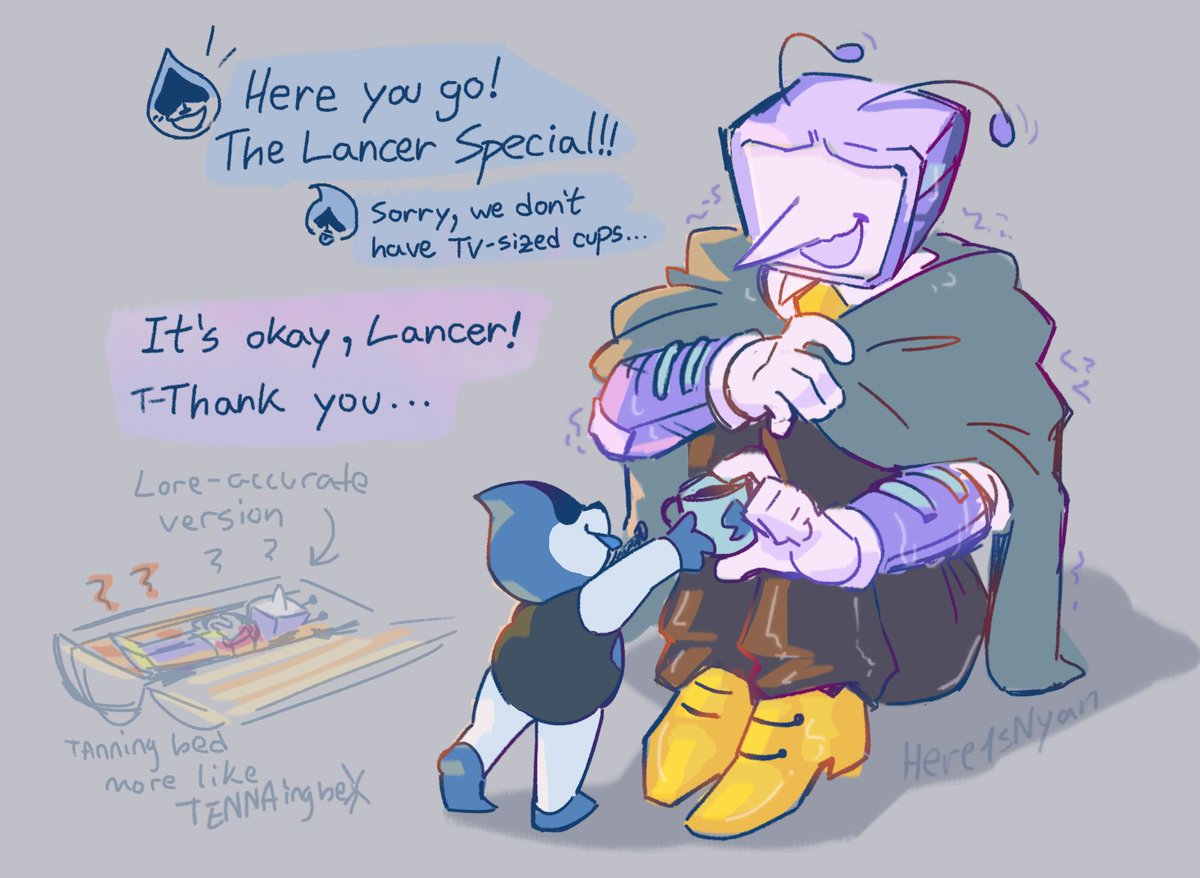 My contribution to the recently-discovered sequence ouhh,,,,, my babiiii  :,[   ☕️🌧️
🔗 in comments for context !!
[ #deltarune #tenna #lancer ]